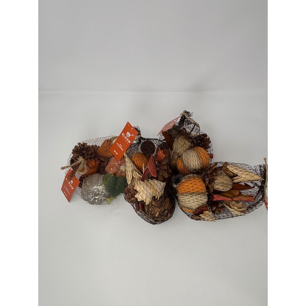 Bloom Room Fall Accessories Potpourri Filler Pinecones Pumpkins Lot of 4 NEW